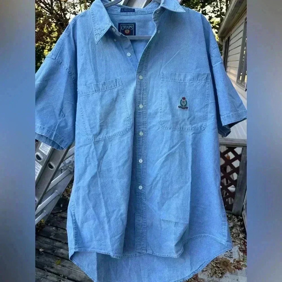 Short Sleeve Chaps Ralph Lauren Button Up Size Large - Picture 1 of 8